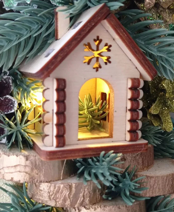 Guirlanda Natalina Luxuosa de 65 cm com Iluminação LED – Sofisticação e Brilho para Sua Decoração