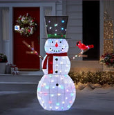 Boneco de Neve Iluminado com 100 LEDs Multicoloridos – 1,82 m de Altura para um Natal Vibrante e Alegre