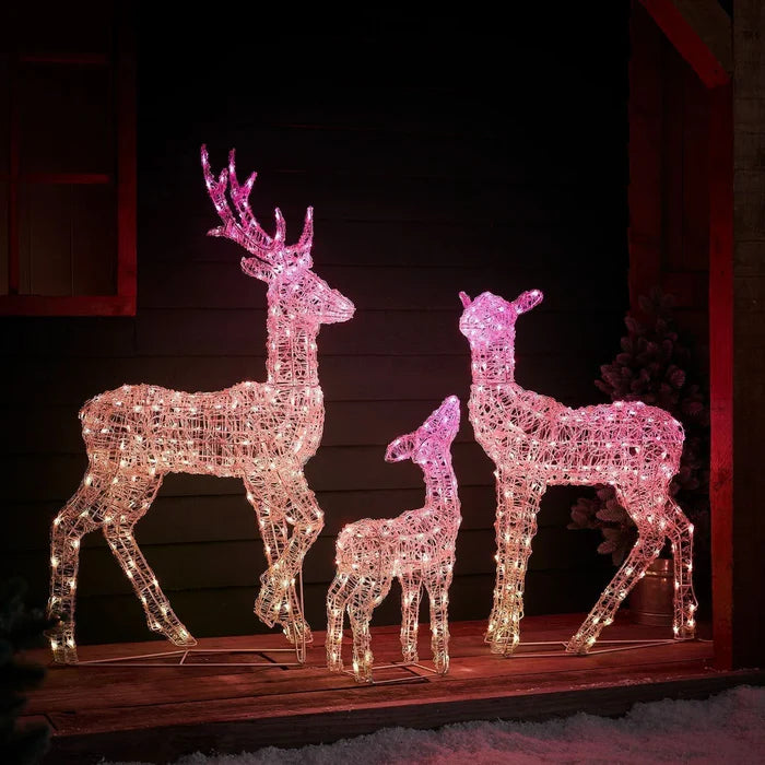 Conjunto de Renas com Iluminação LED RGB Inteligente e Controle via Wi-Fi – Inovação e Elegância para Seu Natal