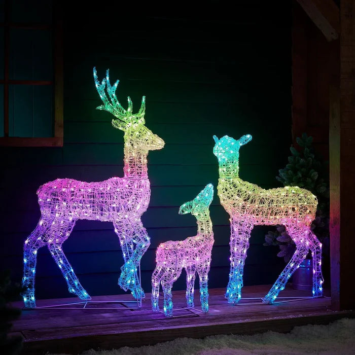 Conjunto de Renas com Iluminação LED RGB Inteligente e Controle via Wi-Fi – Inovação e Elegância para Seu Natal
