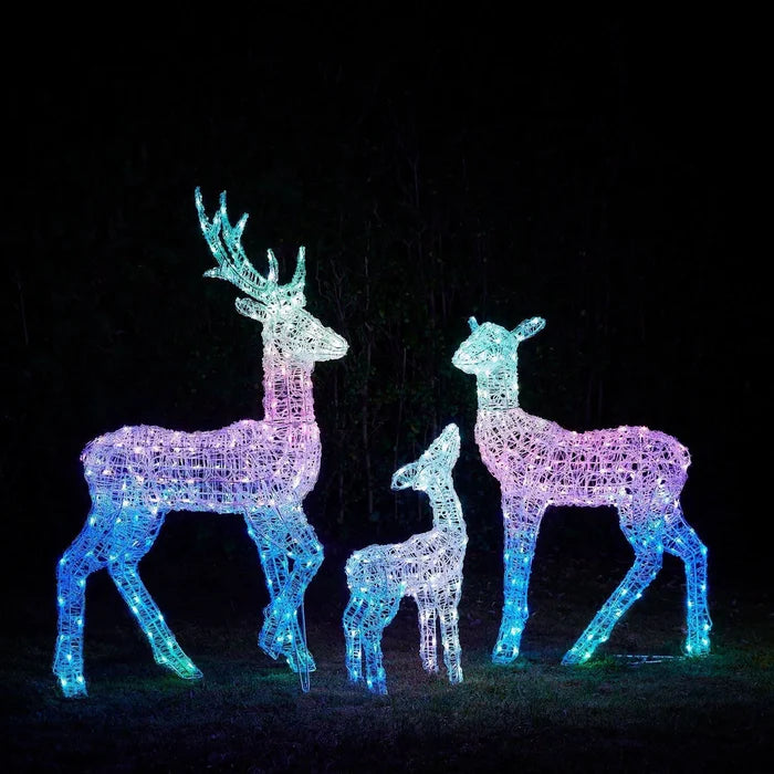 Conjunto de Renas com Iluminação LED RGB Inteligente e Controle via Wi-Fi – Inovação e Elegância para Seu Natal