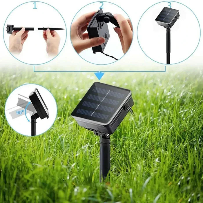 Iluminação Solar LED Lua e Estrela - Encanto Natalino