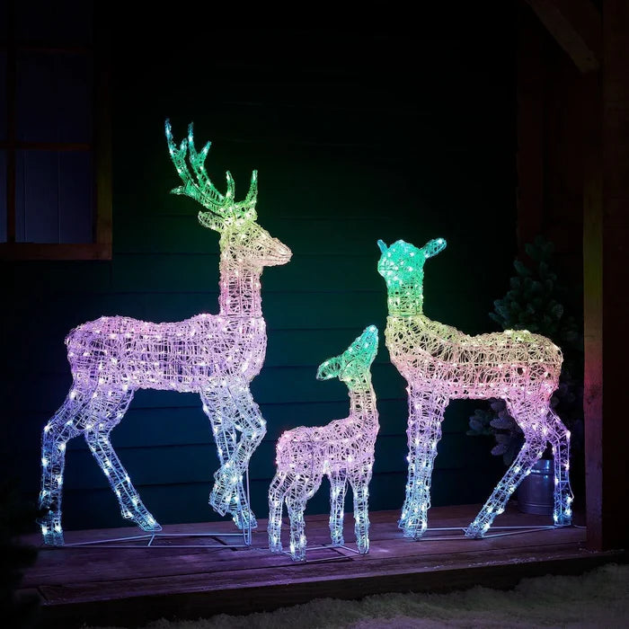 Conjunto de Renas com Iluminação LED RGB Inteligente e Controle via Wi-Fi – Inovação e Elegância para Seu Natal