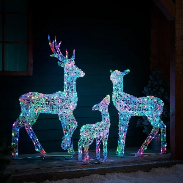 Conjunto de Renas com Iluminação LED RGB Inteligente e Controle via Wi-Fi – Inovação e Elegância para Seu Natal