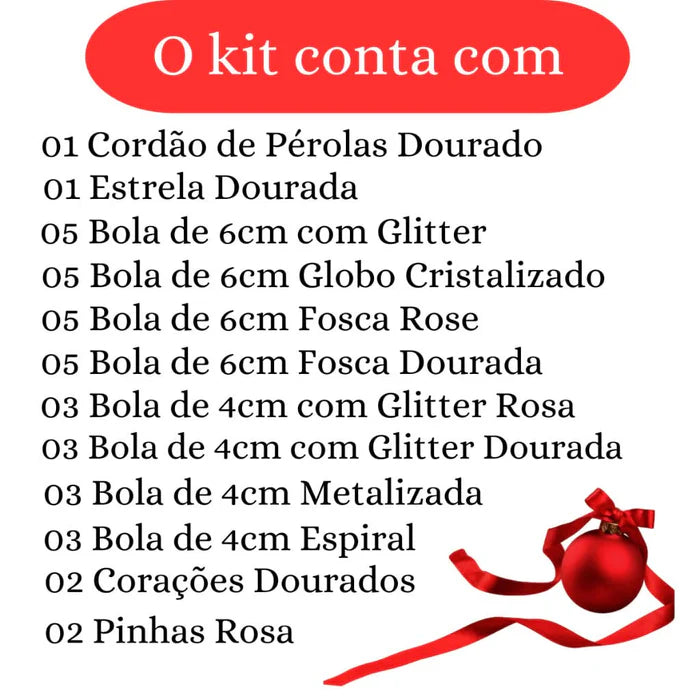 Kit Decorativo com 38 Enfeites -  Perfeito para sua Decoração Festiva