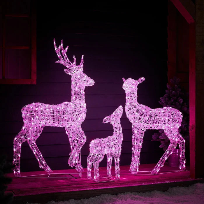 Conjunto de Renas com Iluminação LED RGB Inteligente e Controle via Wi-Fi – Inovação e Elegância para Seu Natal