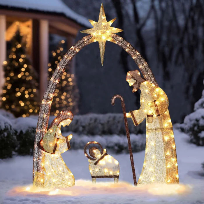 Presépio Natalino Iluminado – 1,52 m de Tradição e Luz para Seu Natal