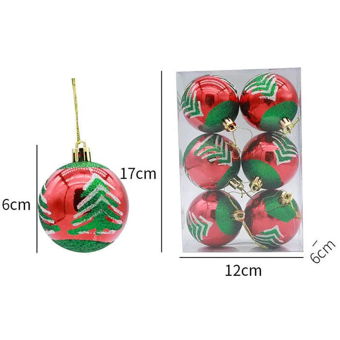 Kit com 6 Bolas de Natal Decorativas