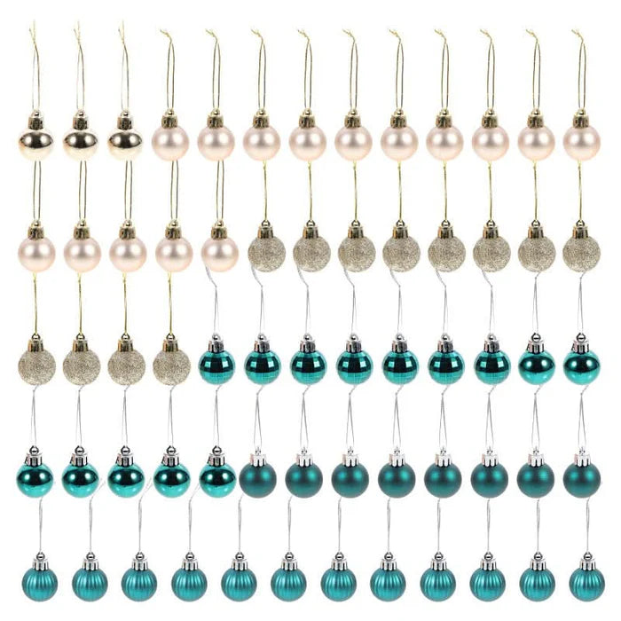 Conjunto com 64 Bolas de Natal nas Cores Ouro e Azul