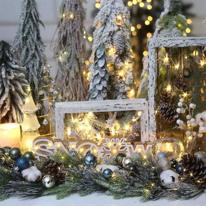 Conjunto com 64 Bolas de Natal nas Cores Ouro e Azul