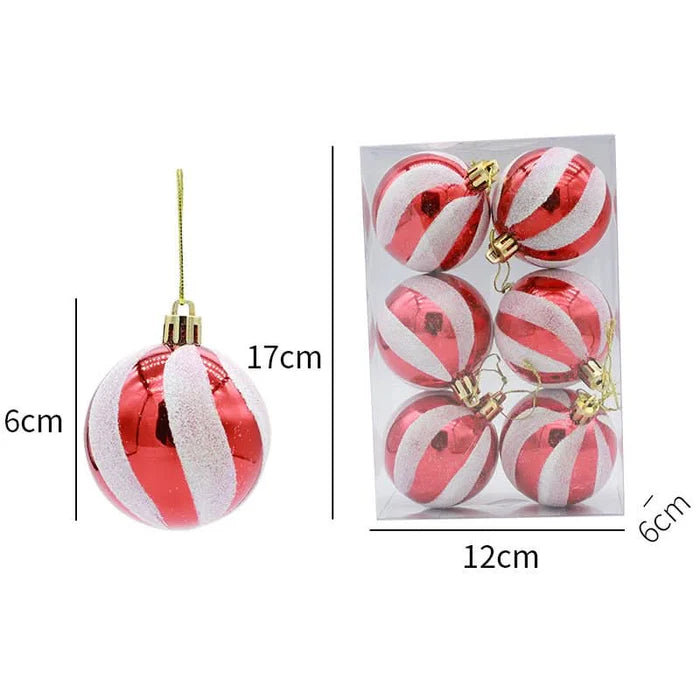 Kit com 6 Bolas de Natal Decorativas