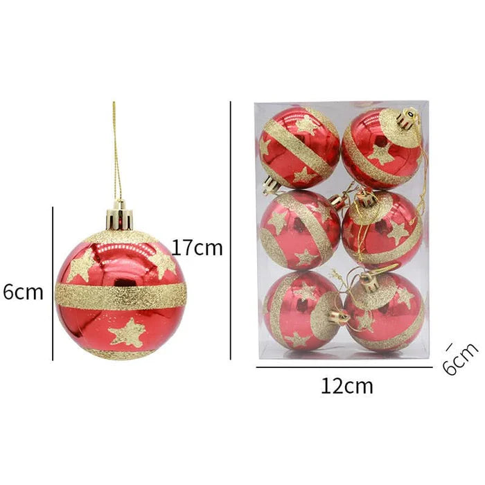 Kit com 6 Bolas de Natal Decorativas