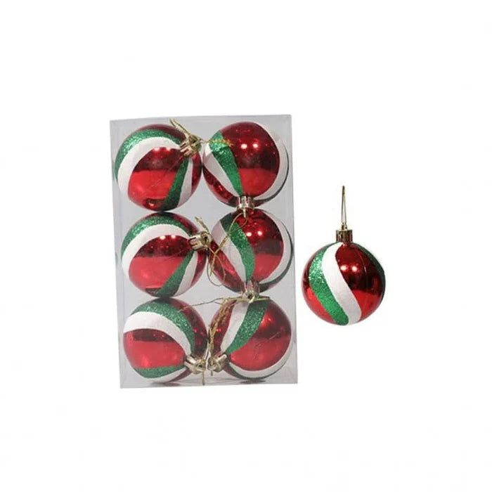 Kit com 6 Bolas de Natal Decorativas