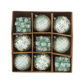 Conjunto com 9 Bolas de Natal de 8 cm -  Elegância e Cor para sua Decoração