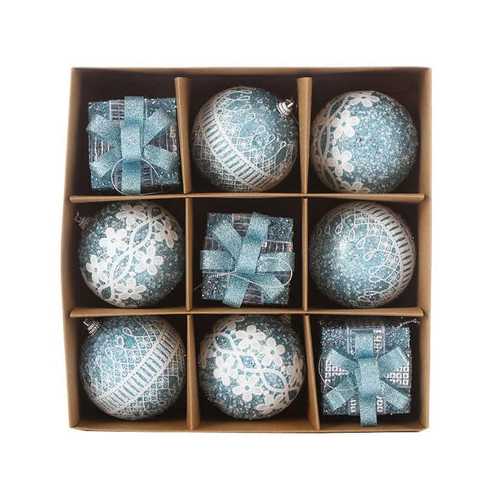 Conjunto com 9 Bolas de Natal de 8 cm -  Elegância e Cor para sua Decoração