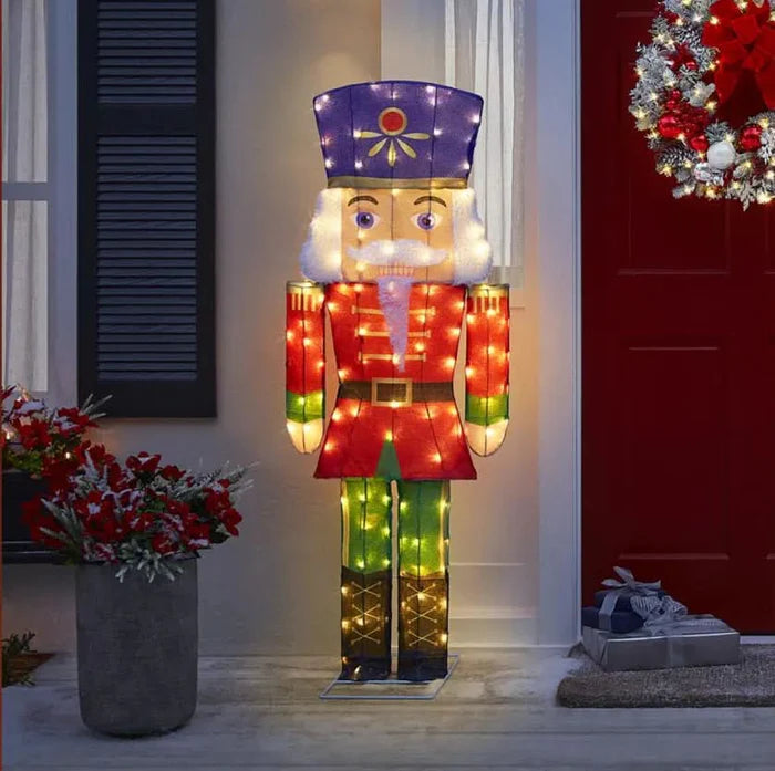 Quebra-Nozes Iluminado com LEDs de Luz Branca Fria – 1,52 m de Elegância Natalina