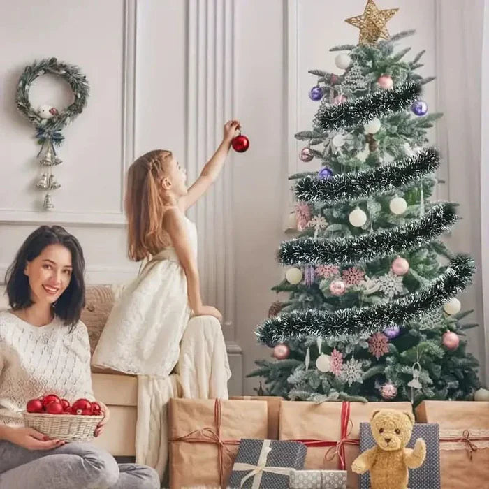 Guirlanda de Natal Artifical com Efeito Nevado