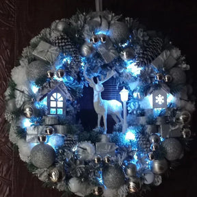 Guirlanda Natalina Luxuosa de 65 cm com LED – Brilho e Elegância para Sua Decoração
