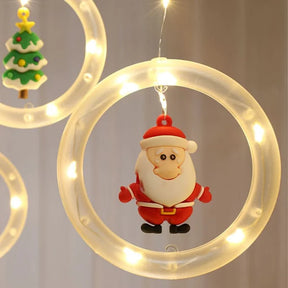 Decoração Natalina LED Colorida do Papai Noel para janela com Conexão USB