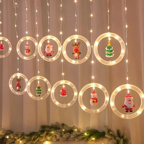 Decoração Natalina LED Colorida do Papai Noel para janela com Conexão USB