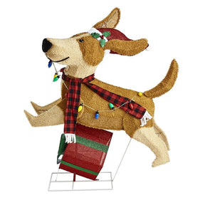 Cachorrinho de Natal Alegre com 144 LEDs Coloridos – Diversão e Luz para Sua Decoração