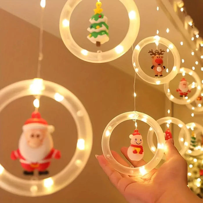 Decoração Natalina LED Colorida do Papai Noel para janela com Conexão USB