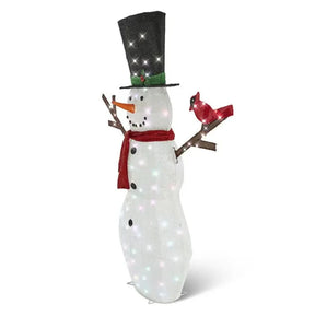 Boneco de Neve Iluminado com 100 LEDs Multicoloridos – 1,82 m de Altura para um Natal Vibrante e Alegre