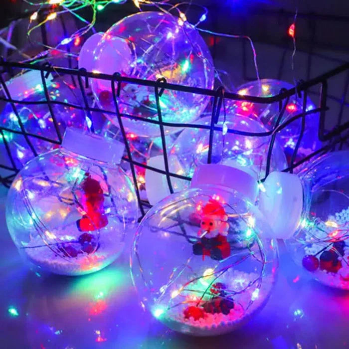 Decoração de Natal com Cortina de Luzes LED em Formato de Bolinhas