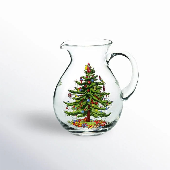 Jarro de Vidro 1L com Estampa de Árvore de Natal