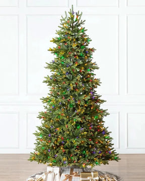 Árvore de Natal Norway Spruce com Galhos Ajustáveis e Luzes LED Coloridas