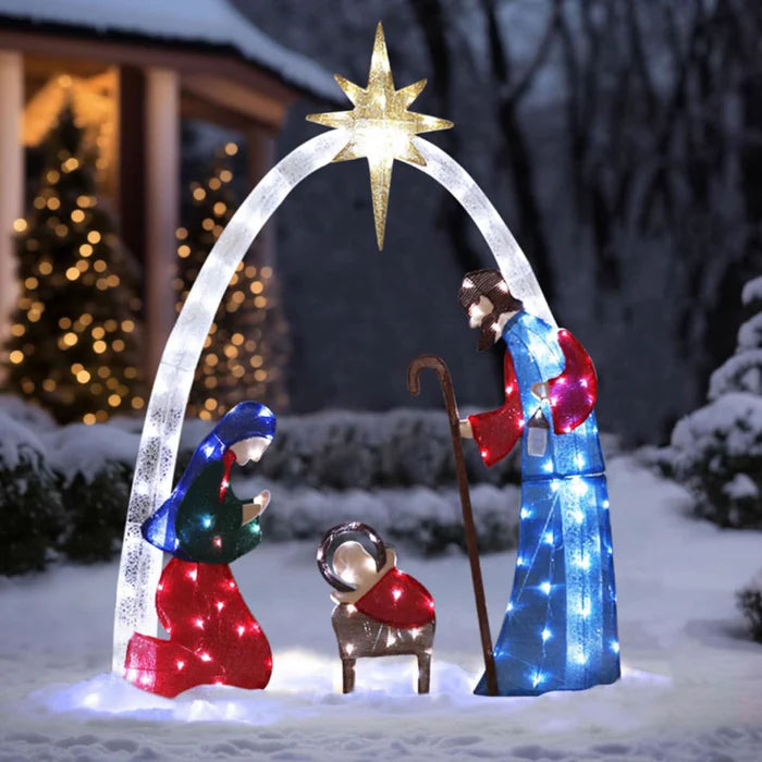Presépio Natalino Iluminado – 1,52 m de Tradição e Luz para Seu Natal