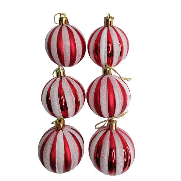 Conjunto com 6 Bolas de Natal de 6cm -  Decoração Festiva e Elegante