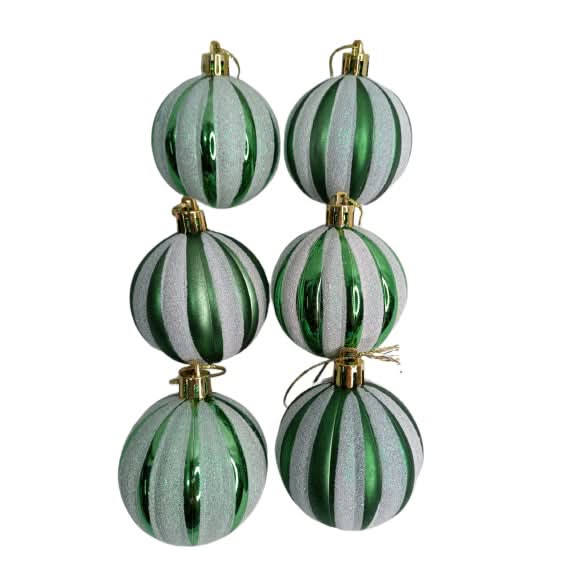 Conjunto com 6 Bolas de Natal de 6cm -  Decoração Festiva e Elegante
