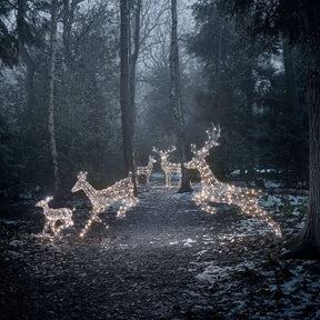 Conjunto de 5 Renas Natalinas Iluminadas com LEDs Bicolor – Encanto e Luz para Sua Decoração de Natal