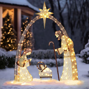 Presépio Natalino Iluminado – 1,52 m de Tradição e Luz para Seu Natal