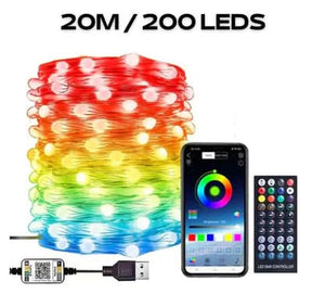 Pisca-Pisca LED Natalino Smart - Controle via Celular com 16 Milhões de Cores