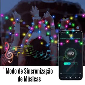 Pisca-Pisca LED Natalino Smart - Controle via Celular com 16 Milhões de Cores