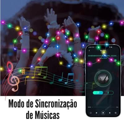 Pisca-Pisca LED Natalino Smart - Controle via Celular com 16 Milhões de Cores