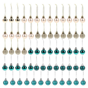 Conjunto com 64 Bolas de Natal nas Cores Ouro e Azul