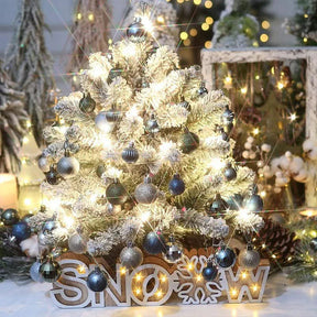 Conjunto com 64 Bolas de Natal nas Cores Ouro e Azul