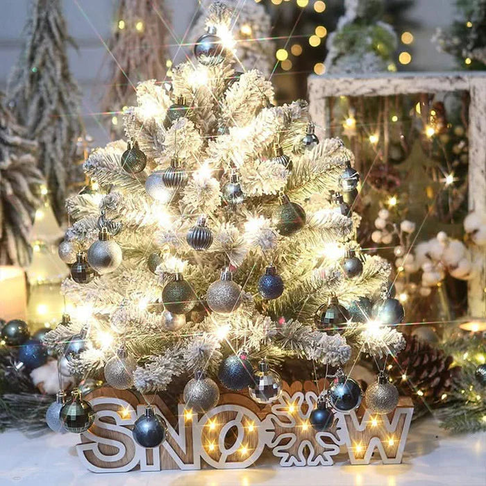 Conjunto com 64 Bolas de Natal nas Cores Ouro e Azul