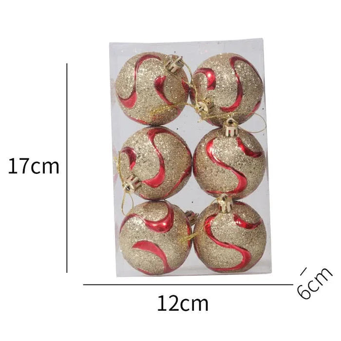 Kit com 6 Bolas de Natal Decorativas