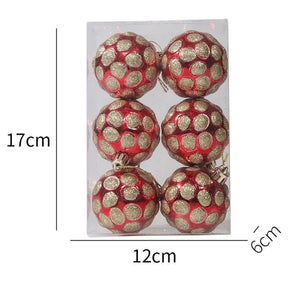 Kit com 6 Bolas de Natal Decorativas