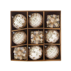 Conjunto com 9 Bolas de Natal de 8 cm -  Elegância e Cor para sua Decoração