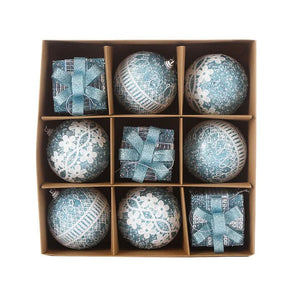 Conjunto com 9 Bolas de Natal de 8 cm -  Elegância e Cor para sua Decoração