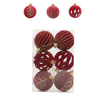 Conjunto de 6 Bolas de Natal de Veludo 6cm