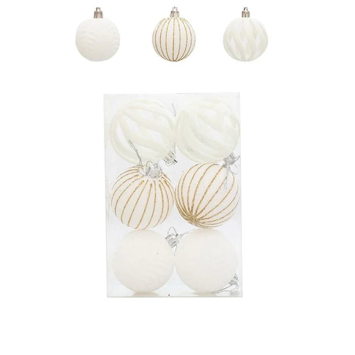 Conjunto de 6 Bolas de Natal de Veludo 6cm
