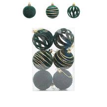 Conjunto de 6 Bolas de Natal de Veludo 6cm